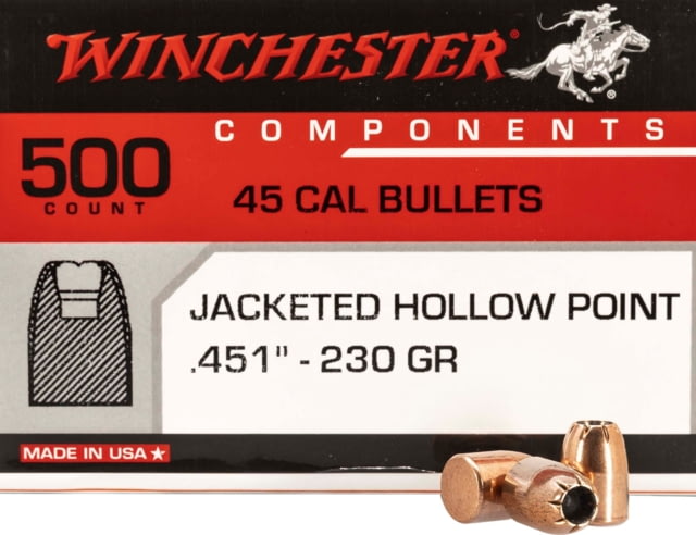 Winchester .45 Caliber 230 Grain JHP Bullets