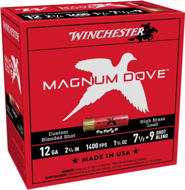 Winchester Magnum Dove 20 Gauge 1oz 2 3/4in Shotgun Ammunition #7.5 25 Rounds chester Magnum Dove 20 Gauge 1oz 2 3/4in Shotgun Ammunition #7.5 25 Rounds Ammo