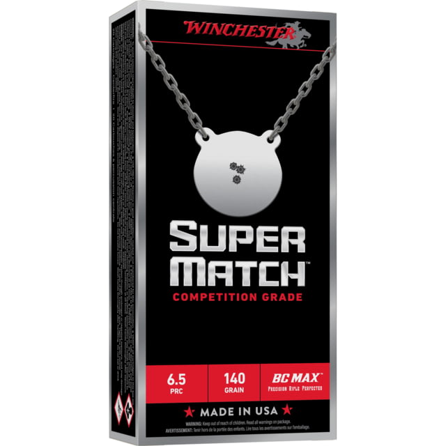 Winchester Ammunition Super Match 6.5 PRC 140 Grain BC MAX Bullet 20 Round Box - Winchester