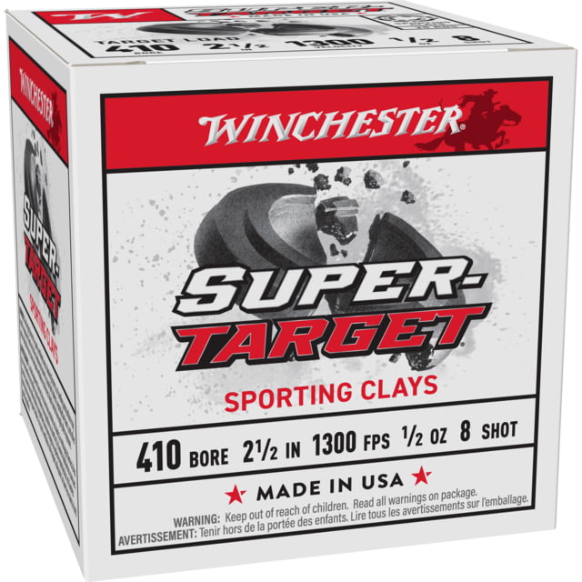Winchester Super Target .410 Gauge 2 1/2in 1/2oz Shotgun Ammo #8 25 Rounds chester Super Target .410 Gauge 2 1/2in 1/2oz Shotgun #8 25 Rounds Ammo