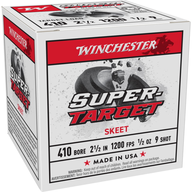 Winchester Super Target .410 Gauge 2 1/2in 1/2oz Shotgun Ammo #9 25 Rounds chester Super Target .410 Gauge 2 1/2in 1/2oz Shotgun #9 25 Rounds Ammo