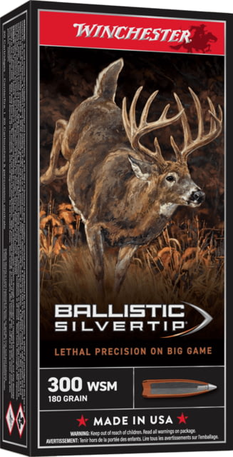 Winchester Ballistic Silvertip .300 WSM 180 Grain Polymer Tip Rifle Ammo 20 Round