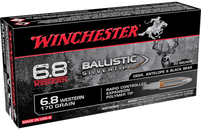 chester Ballistic Silvertip 6.8 Western 170 Grain Rapid Controlled Expansion Polymer Tip Brass Cased Centerfire Rifle 20 Rounds Ammo
