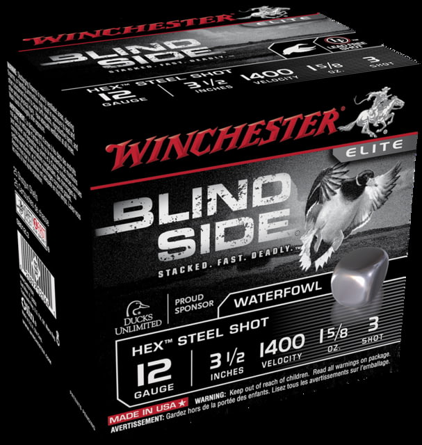 Winchester Blind Side 12 Gauge 1 5/8 oz 3.5in Centerfire Shotgun Ammo 25 Rounds SBS12L3 - Winchester