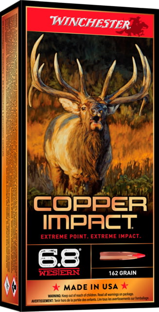 chester Copper Impact 6.8 Western 162 Grain Copper Extreme Point Brass Cased Centerfire Rifle 20 Rounds Ammo
