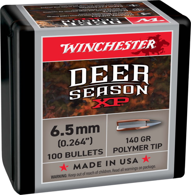 Winchester Deer Season XP .264 Caliber Rifle Bullets 140 grain Rapid Expansion Polymer Tip 100 Bullets - Winchester