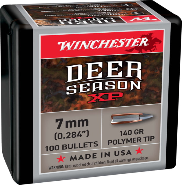 Winchester Deer Season XP .284 Caliber Rifle Bullets 140 grain Rapid Expansion Polymer Tip 100 Bullets - Winchester