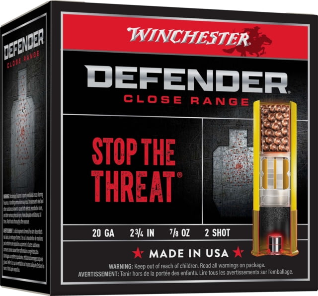 chester Defender 20 Gauge 0.87oz 2.75in Size 2 Centerfire Shotgun Shot Ammunition 25 Rounds Ammo