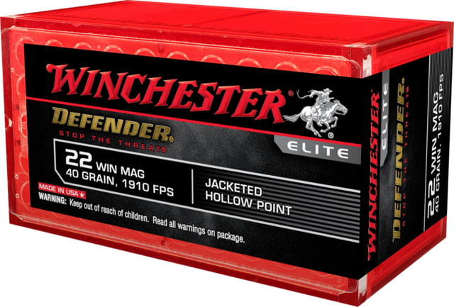 chester Defender .22 Winchester Magnum Rimfire 40 Grain Jacketed Hollow Point Rimfire 50 Rounds Ammo