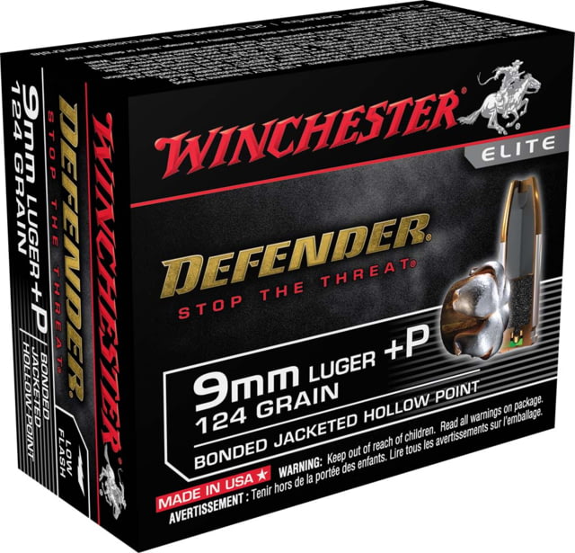 Winchester Defender 9mm Pistol Ammo - 20 Rounds