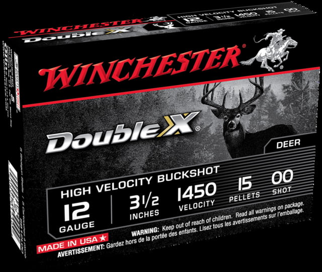 chester Double X 12 Gauge 15 Pellets 3.5in Centerfire Shotgun Buckshot 5 Rounds Ammo