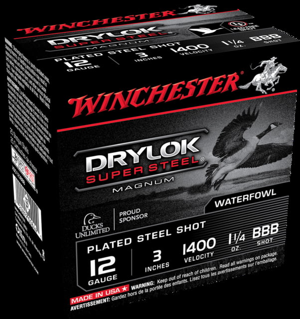 chester Drylok Super Steel 12 Gauge 1 1/4 Oz 3in Centerfire Shotgun 25 Rounds Ammo