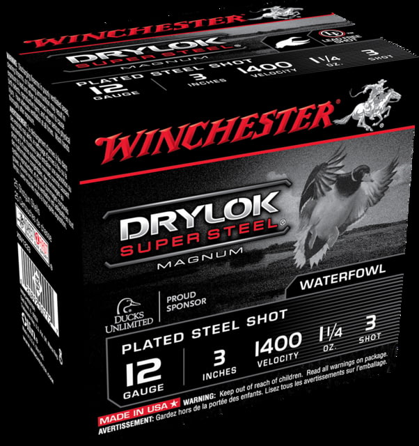 chester Drylok Super Steel 12 Gauge 1 1/4 Oz 3in Centerfire Shotgun 25 Rounds Ammo