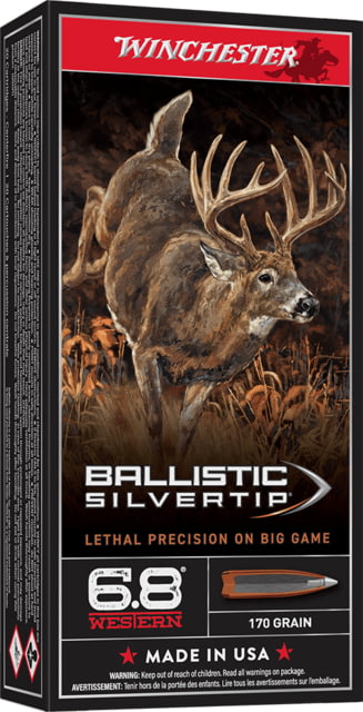 Winchester Ballistic Silvertip 6.8 Western 170 Gr. Centerfire Rifle Ammunition 20 Rounds S68WLR chester Ballistic Silvertip 6.8 Western 170 Gr. Centerfire Rifle Ammunition 20 Rounds S68WLR Ammo
