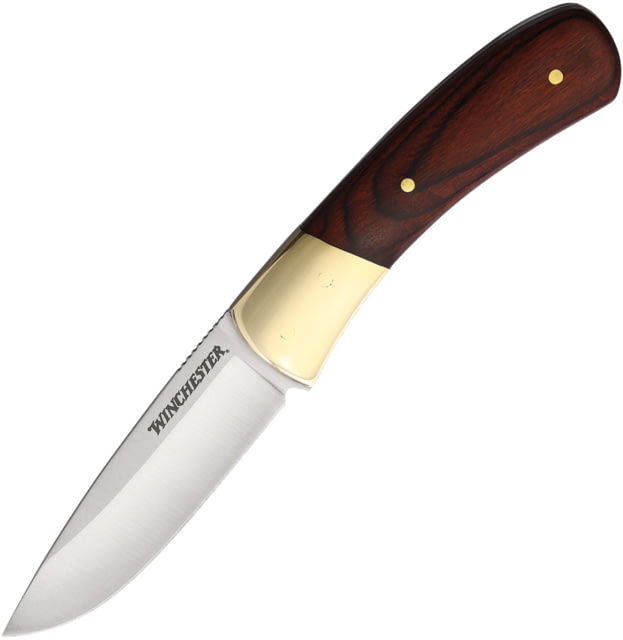 Winchester Large Wood Fixed Knife 4in Stainless Steel Blade Wood BLK - Winchester