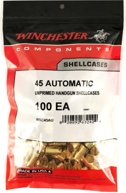 Winchester .45 ACP Unprimed Brass Case Pack
