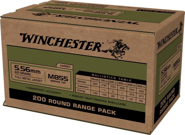 chester Lake City 5.56mm M855 Green Tip 62gr FMJ 4-200 RD Boxes 800 RD Case Ammo
