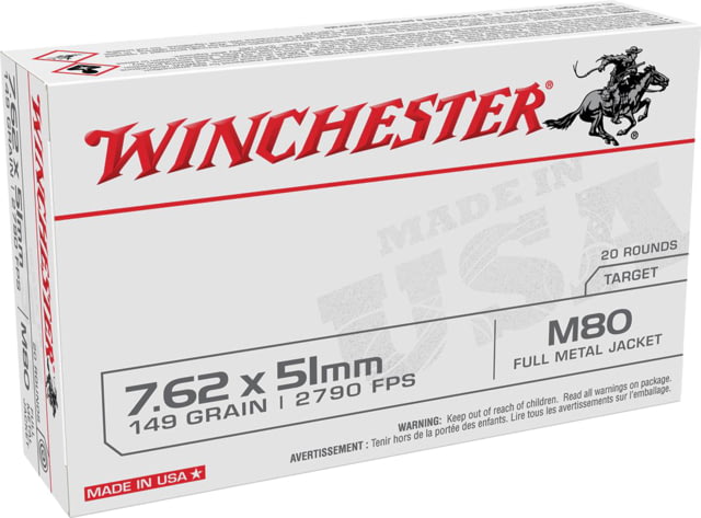 chester Lake City M80 Rifle 7.62x51mm 149gr FMJ 2790 Fps 500/ct Ammo