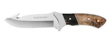 Winchester Knives Large Fixed Burl Wood Knife Gut Hook Tip - Winchester