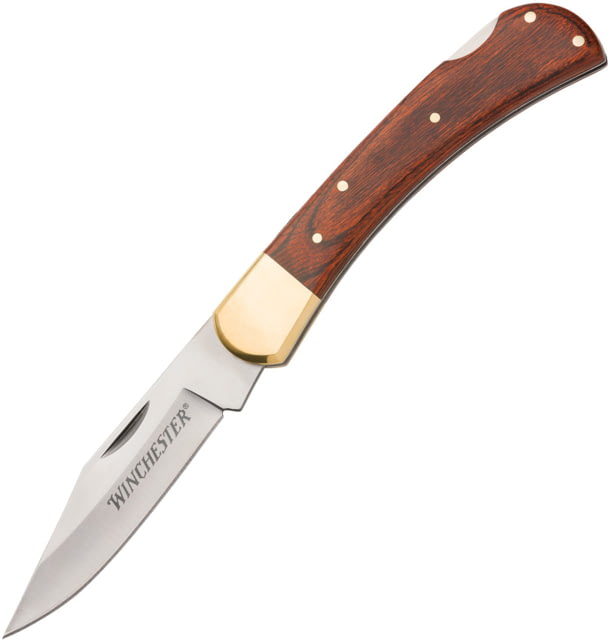 Winchester Large Wood Lockback Knife 3.8125in Stainless Steel Blade Wood - Winchester