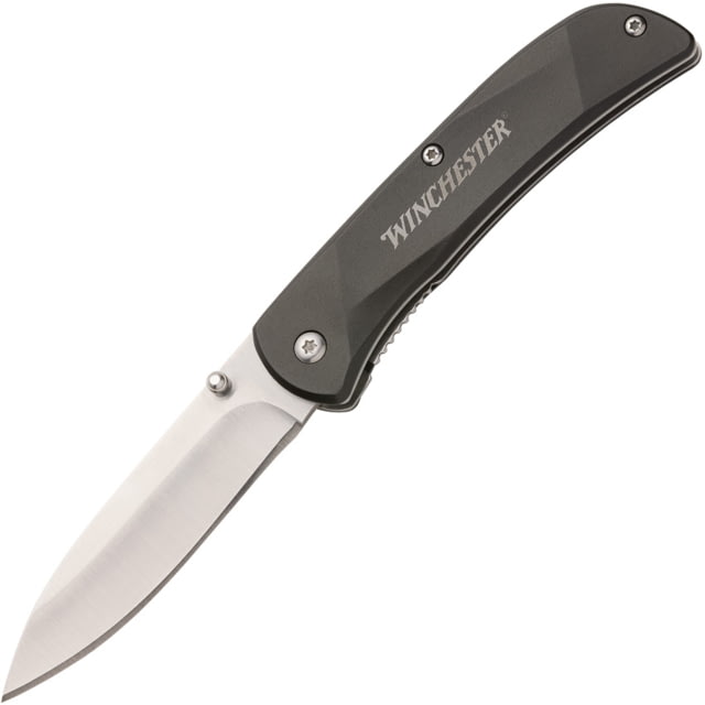 Winchester Aluminum Folder Black Knife 3in Stainless Steel Blade Aluminum - Winchester