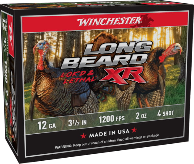 Winchester Long Beard XR 12 Gauge 2 Oz 3 1/2 In Size 4 Centerfire Shotgun Ammo 10 Rounds chester Long Beard XR 12 Gauge 2 Oz 3 1/2 In Size 4 Centerfire Shotgun 10 Rounds Ammo