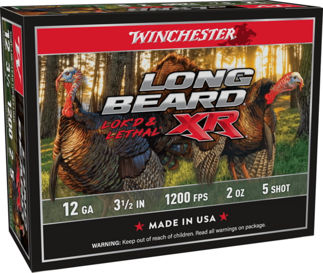 Winchester Long Beard XR 12 Gauge 2 Oz 3 1/2 In Size 5 Centerfire Shotgun Ammo 10 Rounds chester Long Beard XR 12 Gauge 2 Oz 3 1/2 In Size 5 Centerfire Shotgun 10 Rounds Ammo