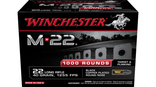 chester M-22 .22 Long Rifle 40 Grain Copper Plated Lead Round Nose Rimfire 2000 Rounds Ammo