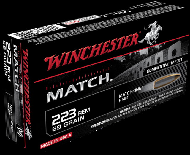 chester Competition Match .223 Remington 69 Grain Boat Tail Hollow Point Brass Cased Centerfire Rifle 20 Rounds Ammo