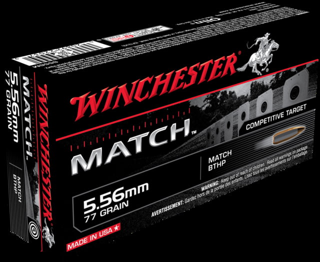 chester MATCH 5.56x45mm NATO 77 Grain Boat Tail Hollow Point Centerfire Rifle 20 Rounds Ammo