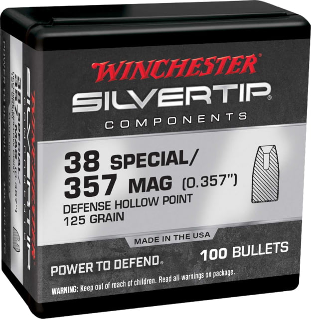 Winchester Pistol Bullets 38 Special 125 Grain Silvertip JHP 100 Bullets