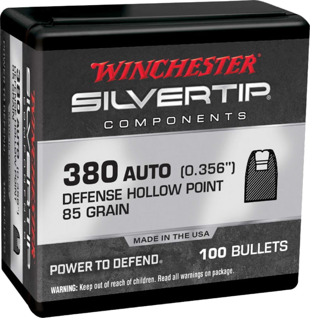Winchester Pistol Bullets 380 Automatic 85 Grain Silvertip JHP 100 Bullets - Winchester