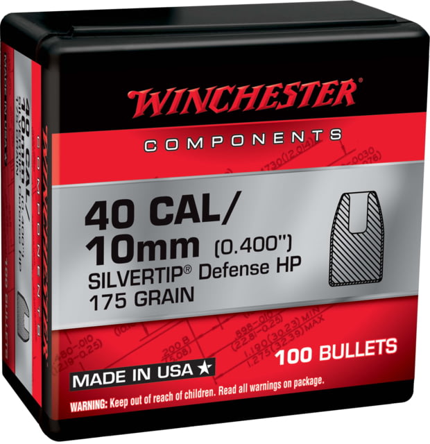 Winchester Pistol Bullets 40 S&W .400 175 Grain Silvertip Jacketed Hollow Point 100 Bullets