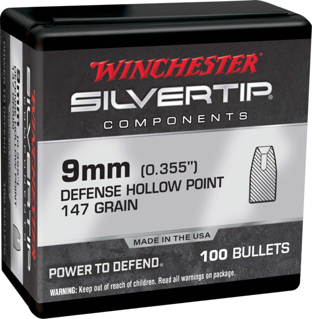 Winchester Pistol Bullets 9 mm .355 147 Grain Silvertip Jacketed Hollow Point 100 Bullets