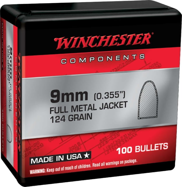 Winchester 9mm Full Metal Jacket Bullets