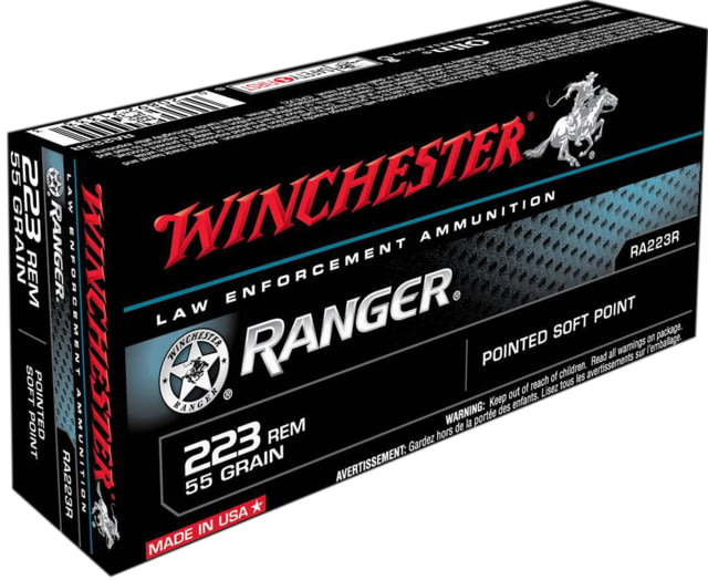 Winchester Ranger 223REM 55 Grain PSP Brass Case Centerfire Rifle Ammo - Winchester