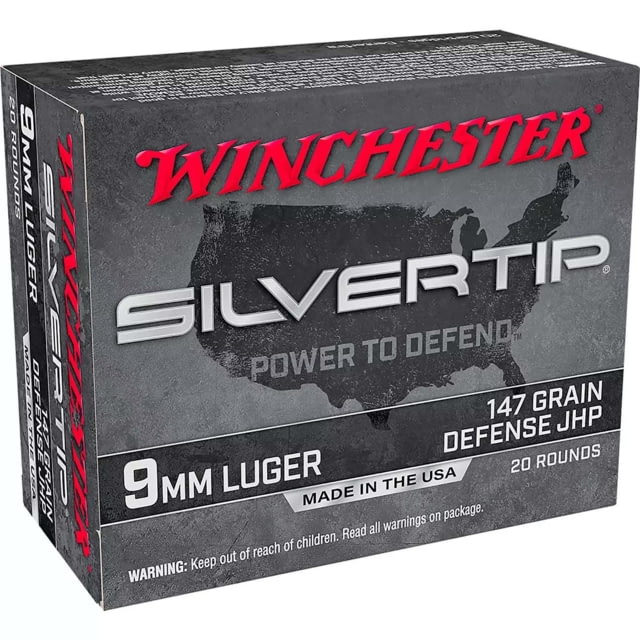 Winchester Silvertip 9mm Luger 147 Grain Defense JHP Brass Pistol Ammo 50 Rounds chester Silvertip 9mm Luger 147 Grain Defense JHP Brass Pistol 50 Rounds Ammo