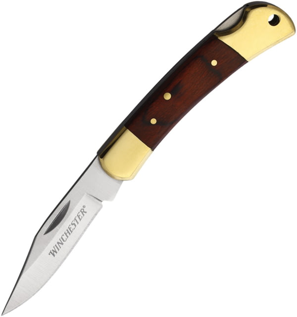 Winchester Small Wood Lockback Knife 2.5in Stainless Steel Blade Wood - Winchester
