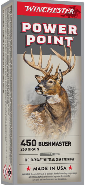 Winchester SPR X .450BM 260 Grain PP Brass Case Centerfire Rifle Ammo 20RD