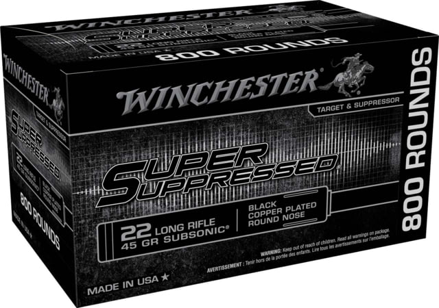 chester Super Suppressed .22 Long Rifle 45 Grain Subsonic Lead Round Nose Rimfire 800 Rounds Ammo