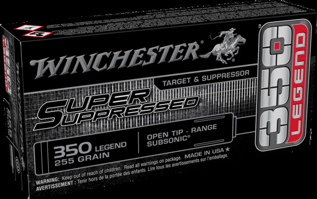 chester Super Suppressed .350 Legend 255 Grain Subsonic Open Tip Range Centerfire Rifle 20 Rounds Ammo