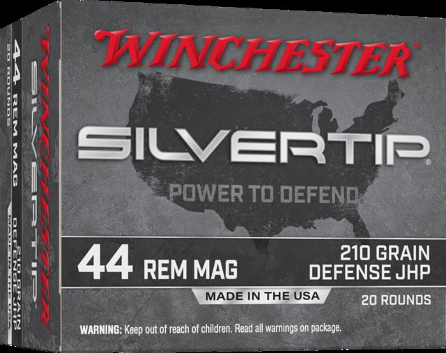 Winchester Super-X .44 Remington Magnum 210 Grain Silvertip Jacketed Hollow Point Pistol Ammo 20 Rounds - Winchester