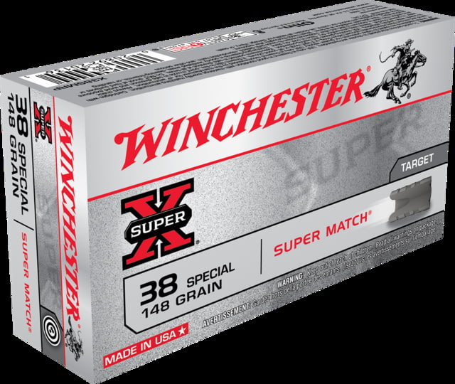 chester Super-X Handgun .38 Special 148 Grain Lead Wadcutter Brass Cased Centerfire Pistol 50 Rounds Ammo