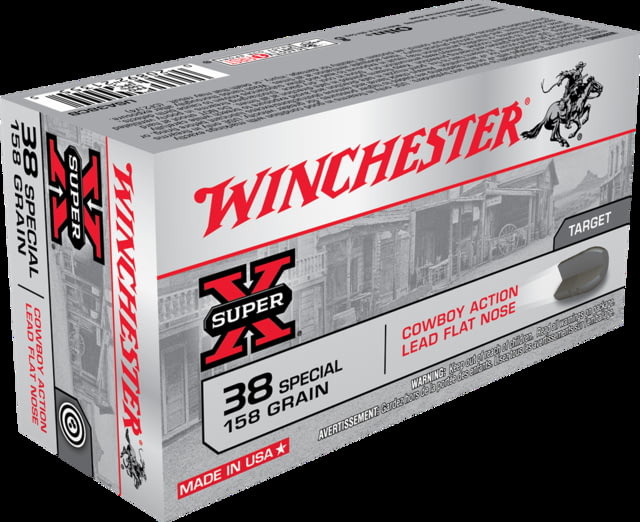 chester Super-X Handgun .38 Special 158 Grain Lead Flat Nose Centerfire Pistol 50 Rounds Ammo