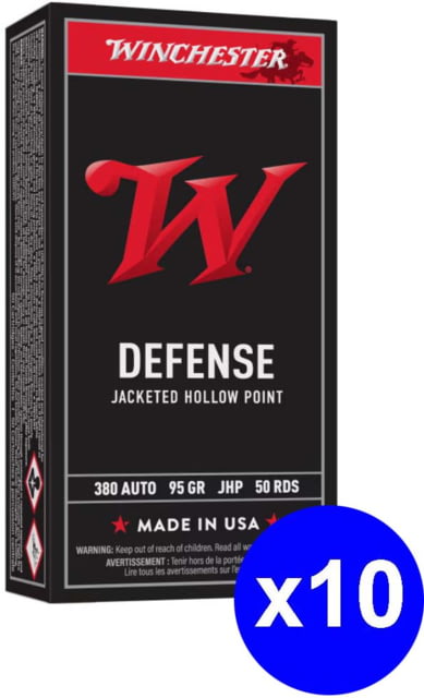 Winchester Super-X Handgun .380 ACP 95 Grain Jacketed Hollow Point Centerfire Pistol Ammo 500 Rounds chester Super-X Handgun .380 ACP 95 Grain Jacketed Hollow Point Centerfire Pistol 500 Rounds Ammo