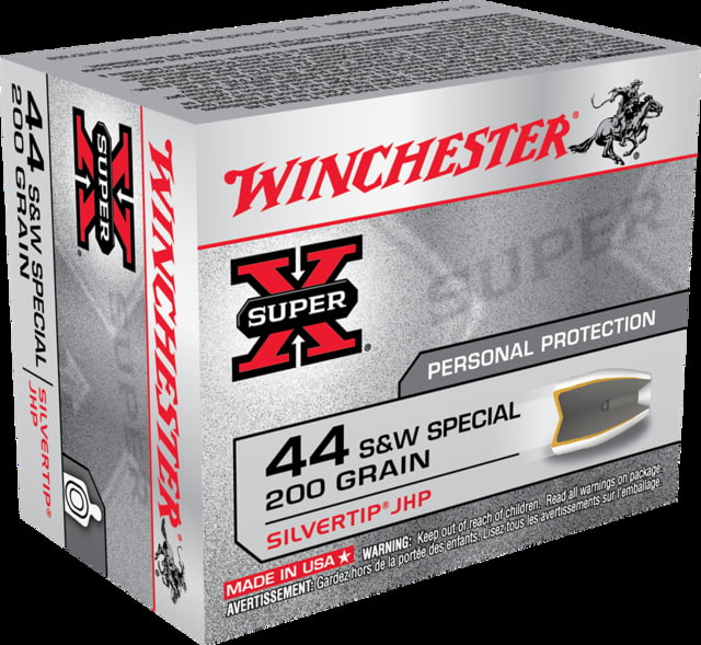 Winchester Super-X Handgun .44 Special 200 grain Silvertip Jacketed Hollow Point Centerfire Pistol Ammo 20 Rounds X44STHPS2 - Winchester