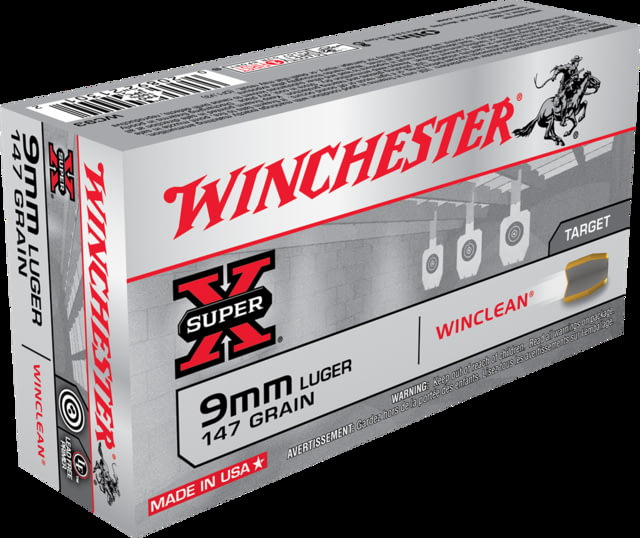 Winchester Super-X 9mm Luger Ammo, 50 Rounds Pack