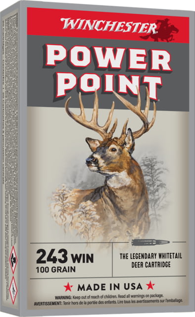 chester Super-X RIFLE .243 Winchester 100 Grain Power-Point Brass Cased Centerfire Rifle 20 Rounds Ammo