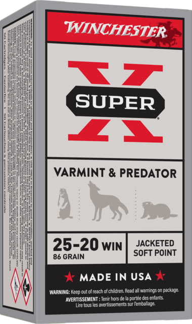 chester Super-X RIFLE .25-20 Winchester 86 Grain Jacketed Soft Point Centerfire Rifle 50 Rounds Ammo