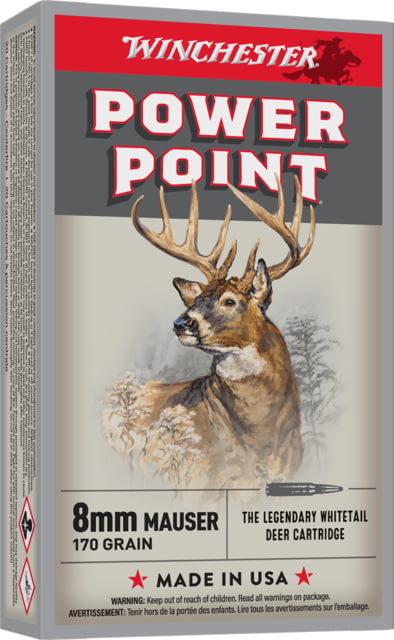 chester Super-X RIFLE 8x57mm Mauser 170 Grain Power-Point Centerfire Rifle 20 Rounds Ammo